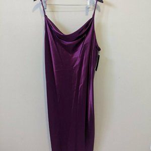 Bebe Stain Cowl Neck Slip Midi Dress 1X